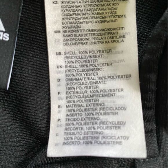Adidas Classic Zip Up Long Sleeve Track Jacket Black & White 3 Stripe Size Small - Picture 12 of 13